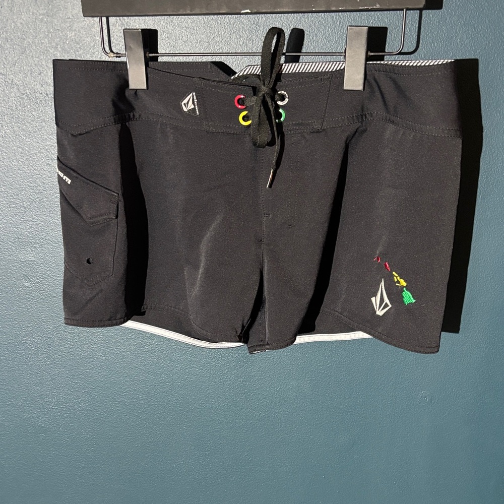 Volcom Black Shorts with Multicolor Details